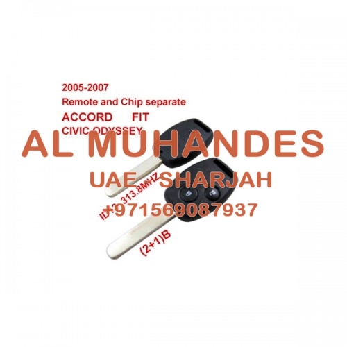 2005-2007 Remote Key 2+1 Button and Chip Separate ID:13 (313.8MHZ) for Honda