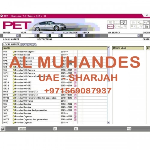 2015.07V Spare Parts Catalog for Porsche Cars PET 7.3