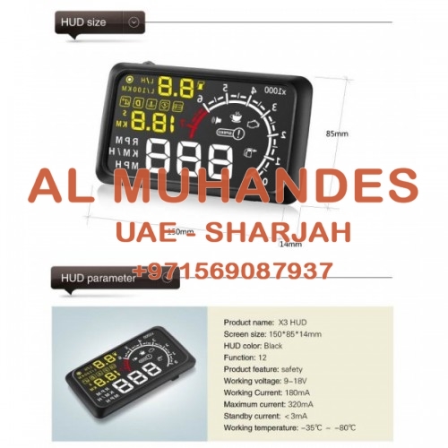 Bluetooth Version 5.5" X3 Large Screen Car HUD Head Up Display With Built-in ELM327 Module