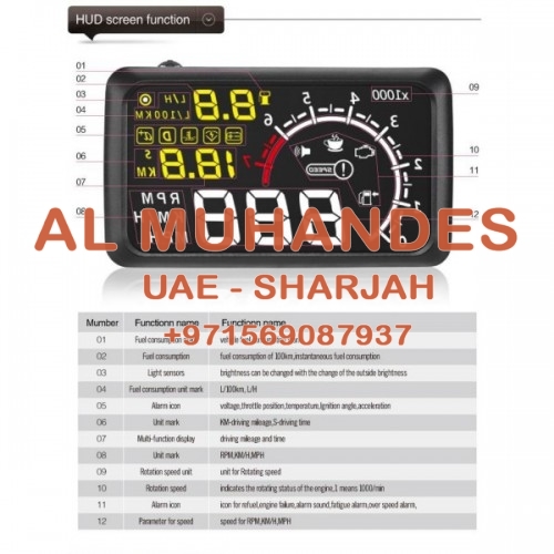 Bluetooth Version 5.5" X3 Large Screen Car HUD Head Up Display With Built-in ELM327 Module