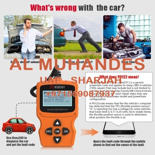VIDENT iEasy200 OBDII/EOBD+CAN Code Reader for Vehicle Checking Engine Light Car Diagnostic Scan Tool